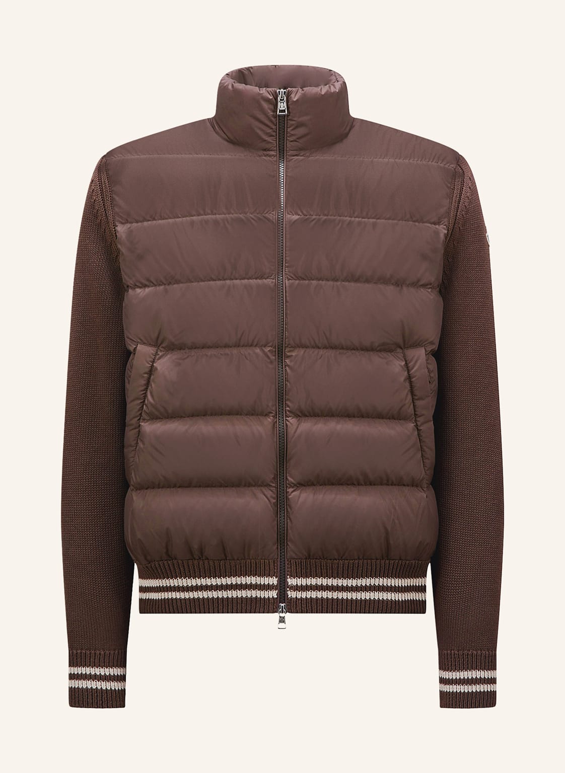 Moncler Daunenjacke Im Materialmix braun von MONCLER