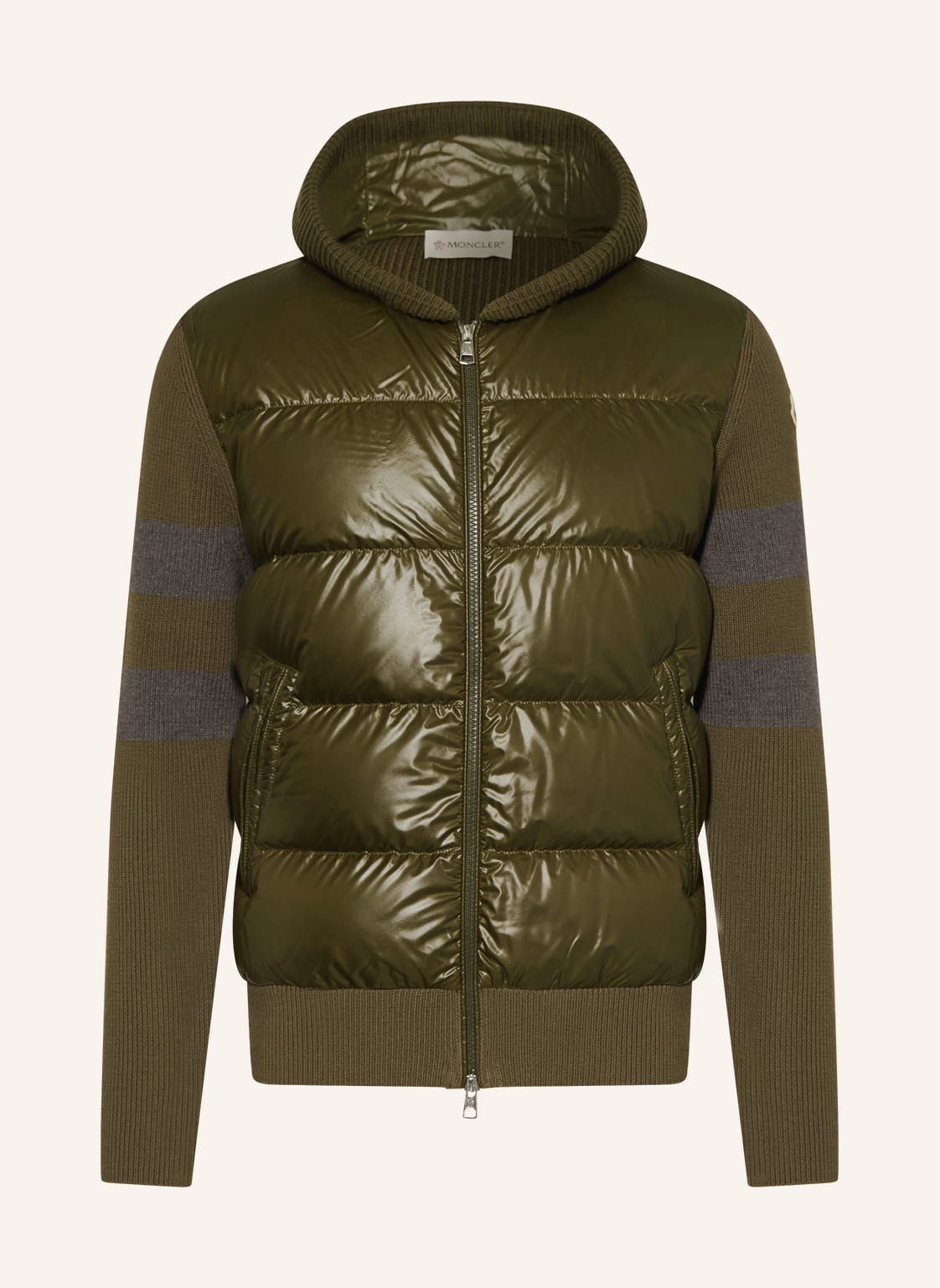 Moncler Daunenjacke Im Materialmix gruen von MONCLER