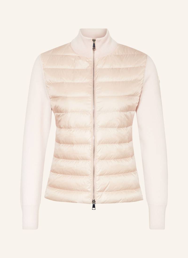 Moncler Daunenjacke Im Materialmix rosa von MONCLER