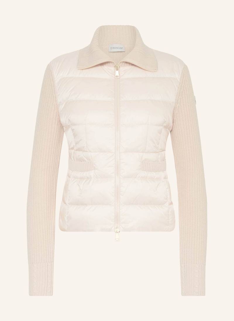 Moncler Daunenjacke Im Materialmix rosa von MONCLER