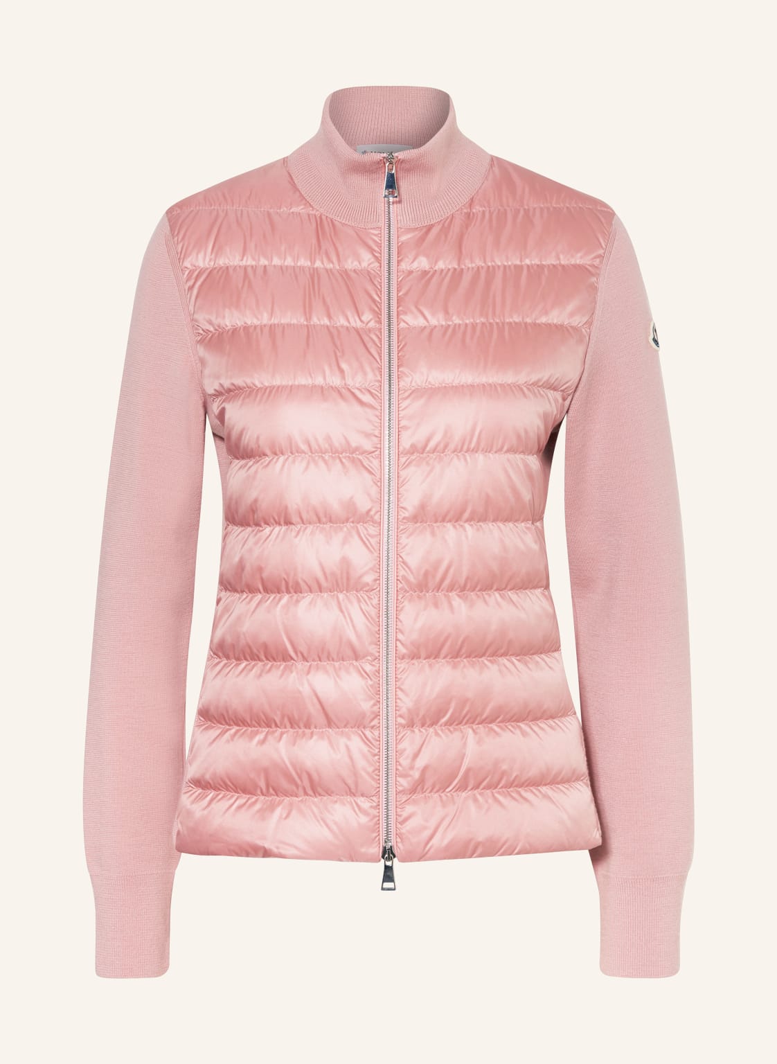 Moncler Daunenjacke Im Materialmix rosa von MONCLER