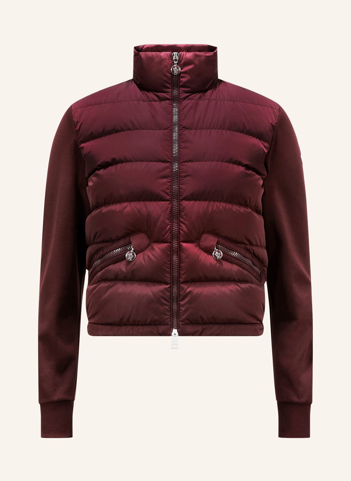 Moncler Daunenjacke Im Materialmix rot von MONCLER