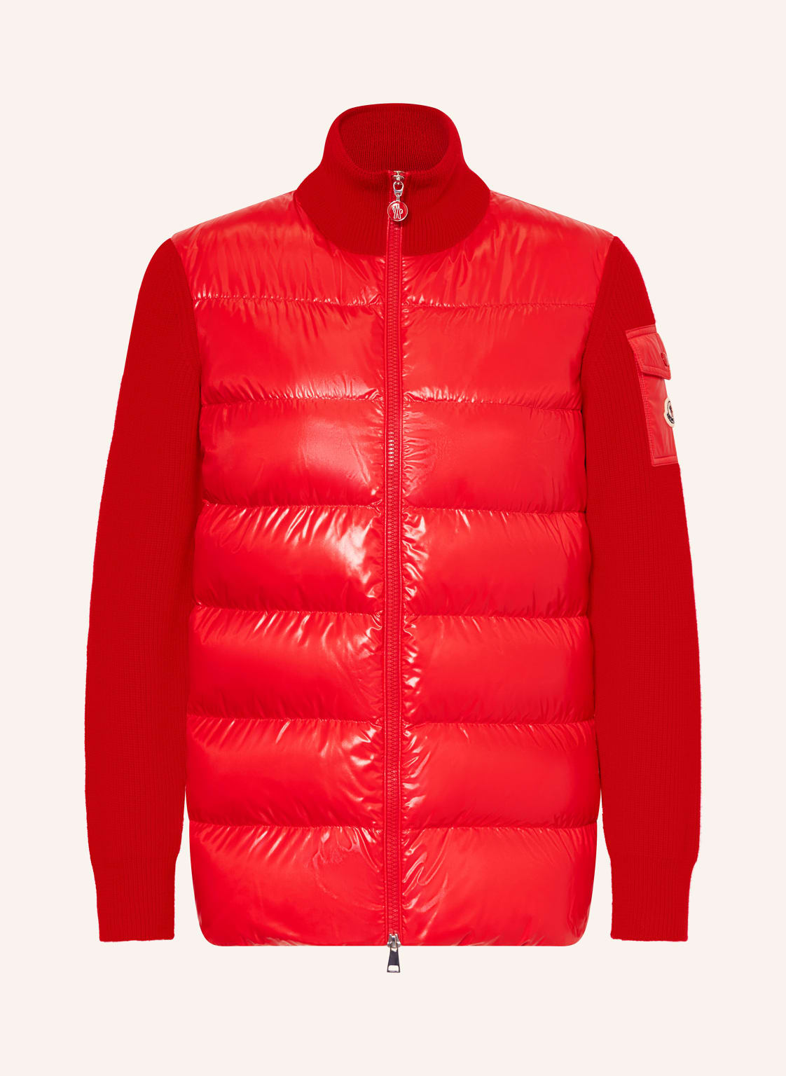 Moncler Daunenjacke Im Materialmix rot von MONCLER