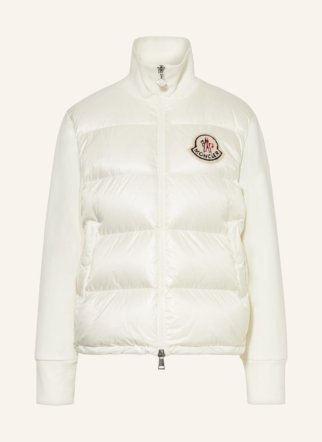 Moncler Daunenjacke Im Materialmix weiss von MONCLER