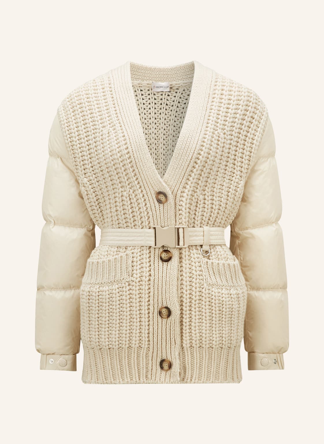 Moncler Daunenjacke Im Materialmix weiss von MONCLER