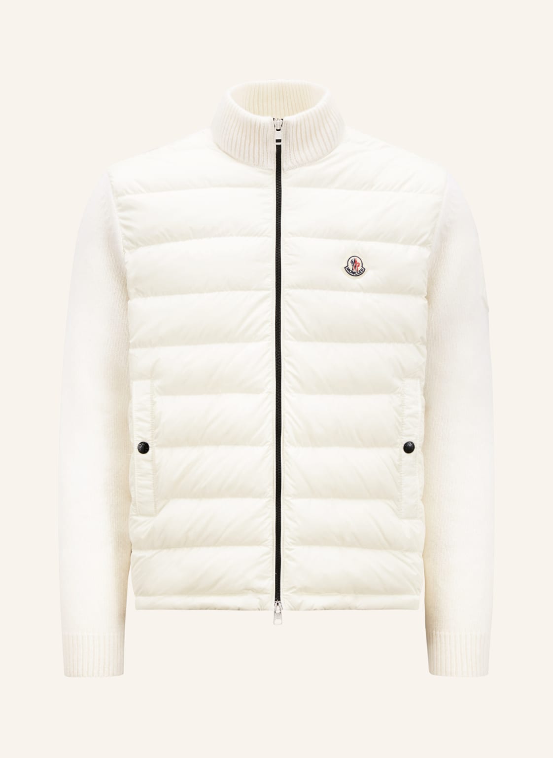 Moncler Daunenjacke Im Materialmix weiss von MONCLER