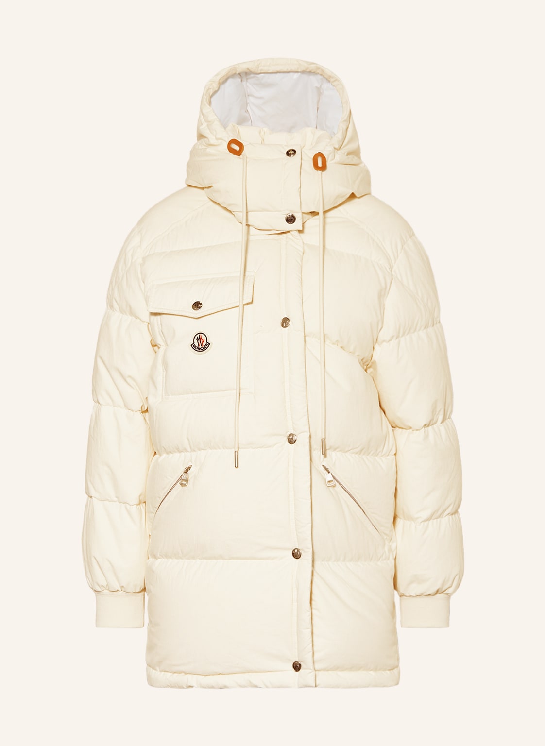 Moncler Daunenjacke Karakorum Cotton Mit Abnehmbarer Kapuze weiss von MONCLER