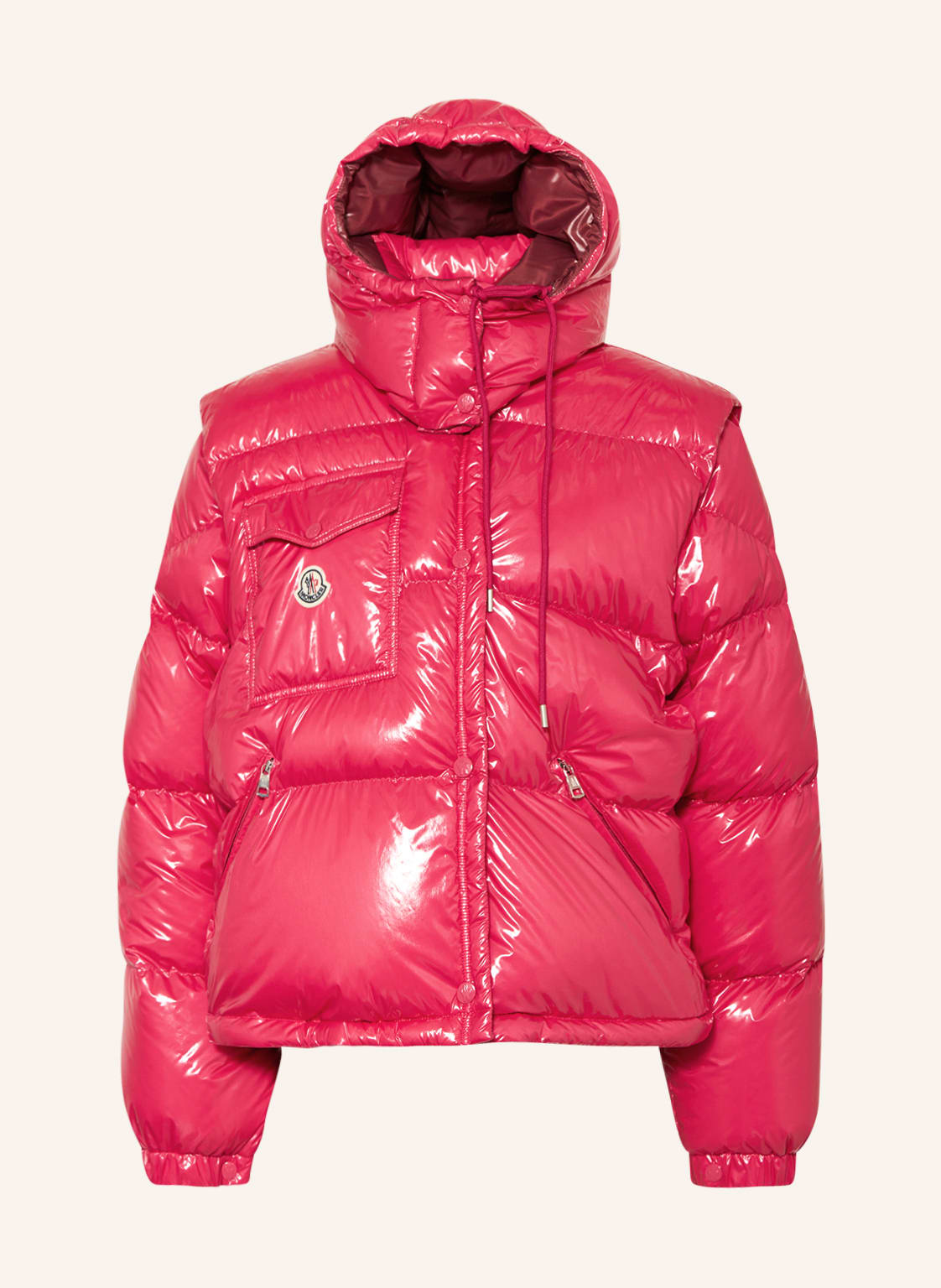 Moncler Daunenjacke Karakorum Ripstop Mit Abnehmbaren Ärmeln Und Kapuze pink von MONCLER