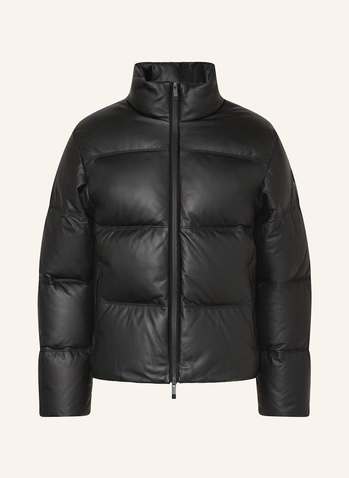 Moncler Daunenjacke Ligont Aus Leder schwarz von MONCLER