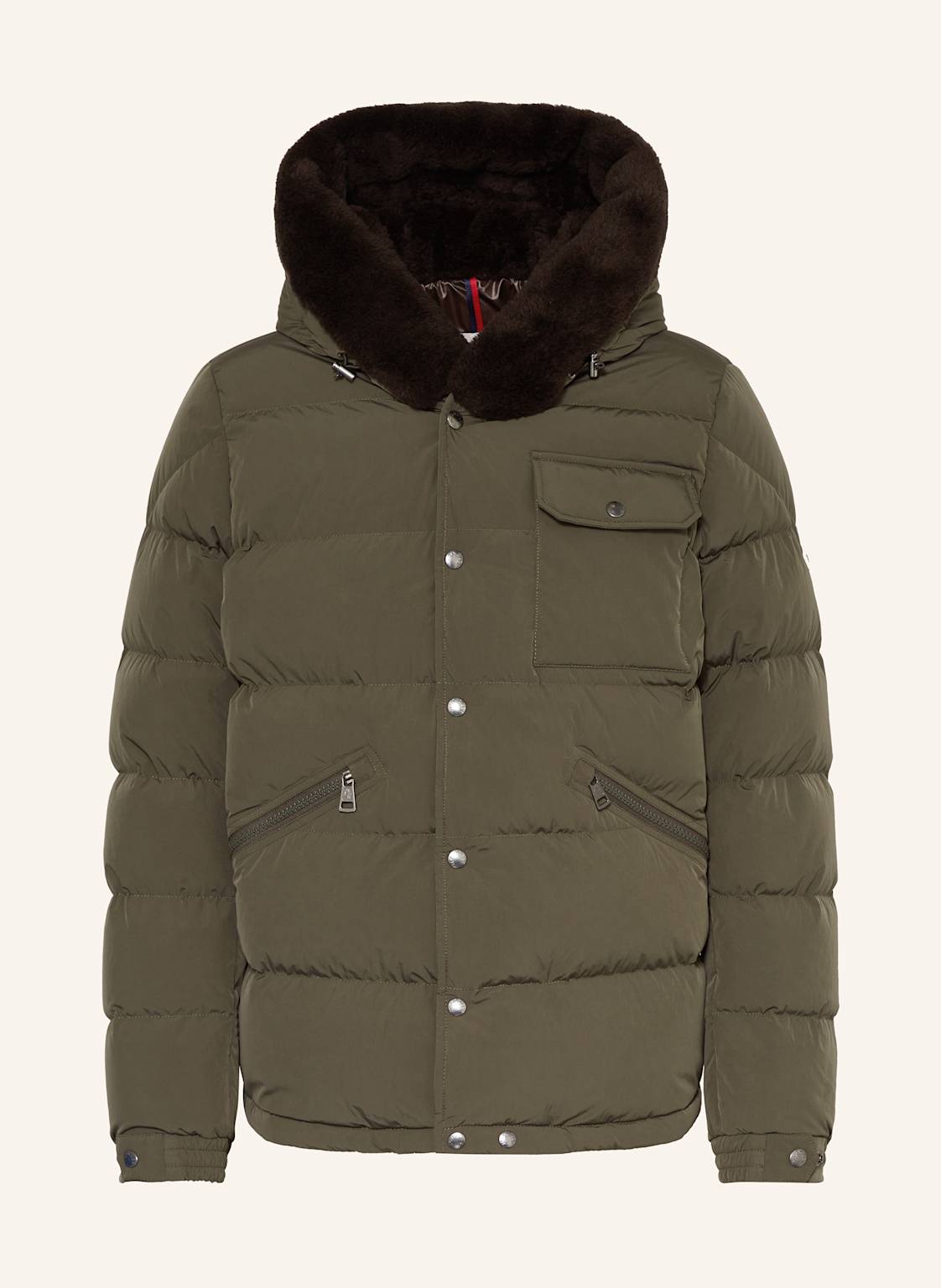 Moncler Daunenjacke Marcelettes Mit Kunstfell gruen von MONCLER