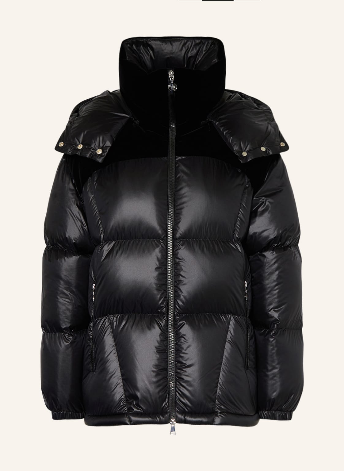 Moncler Daunenjacke Meandre Im Materialmix Mit Abnehmbarer Kapuze schwarz von MONCLER