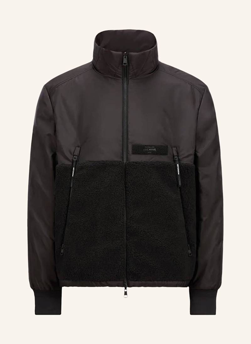 Moncler Daunenjacke Vallorch Zum Wenden Mit Teddyfell schwarz von MONCLER