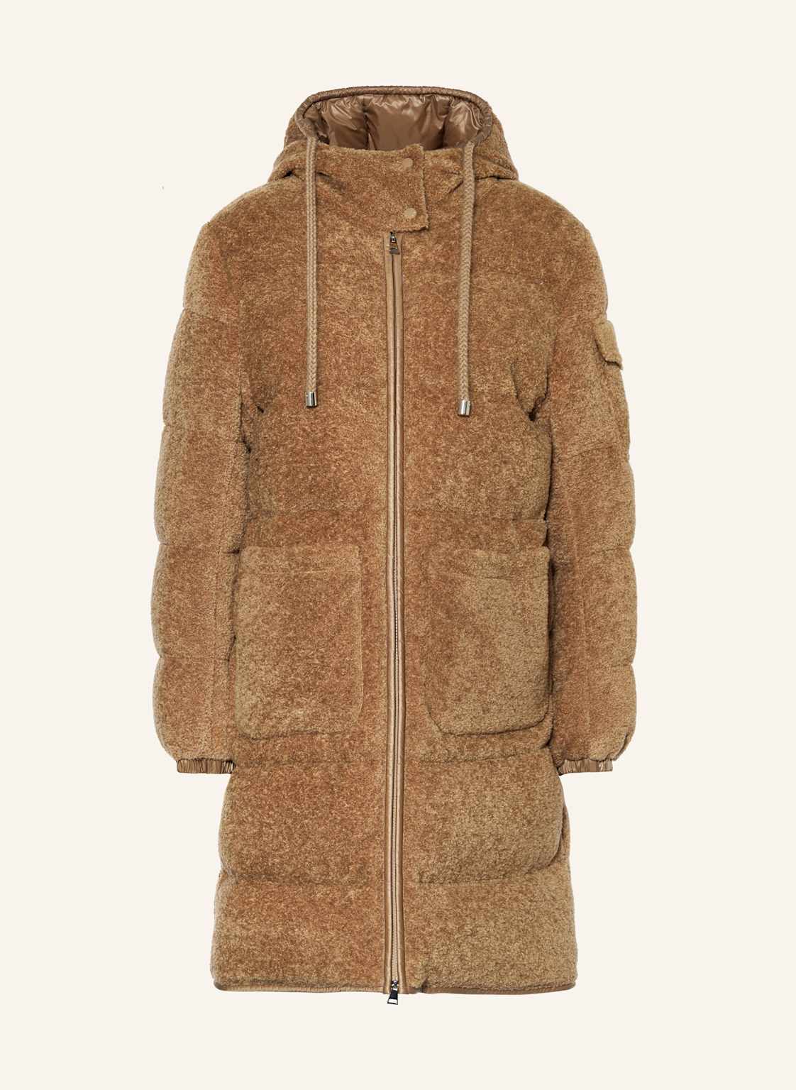 Moncler Daunenmantel Belcastel Aus Teddyfell beige von MONCLER