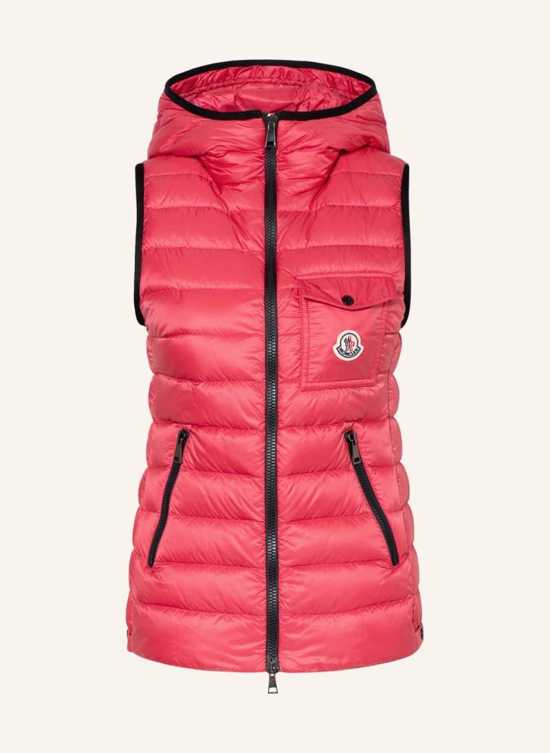 Moncler Daunenweste Glyco pink von MONCLER