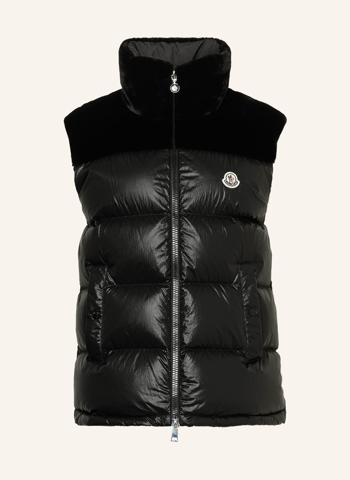 Moncler Daunenweste Lempa Mit Kunstpelz schwarz von MONCLER