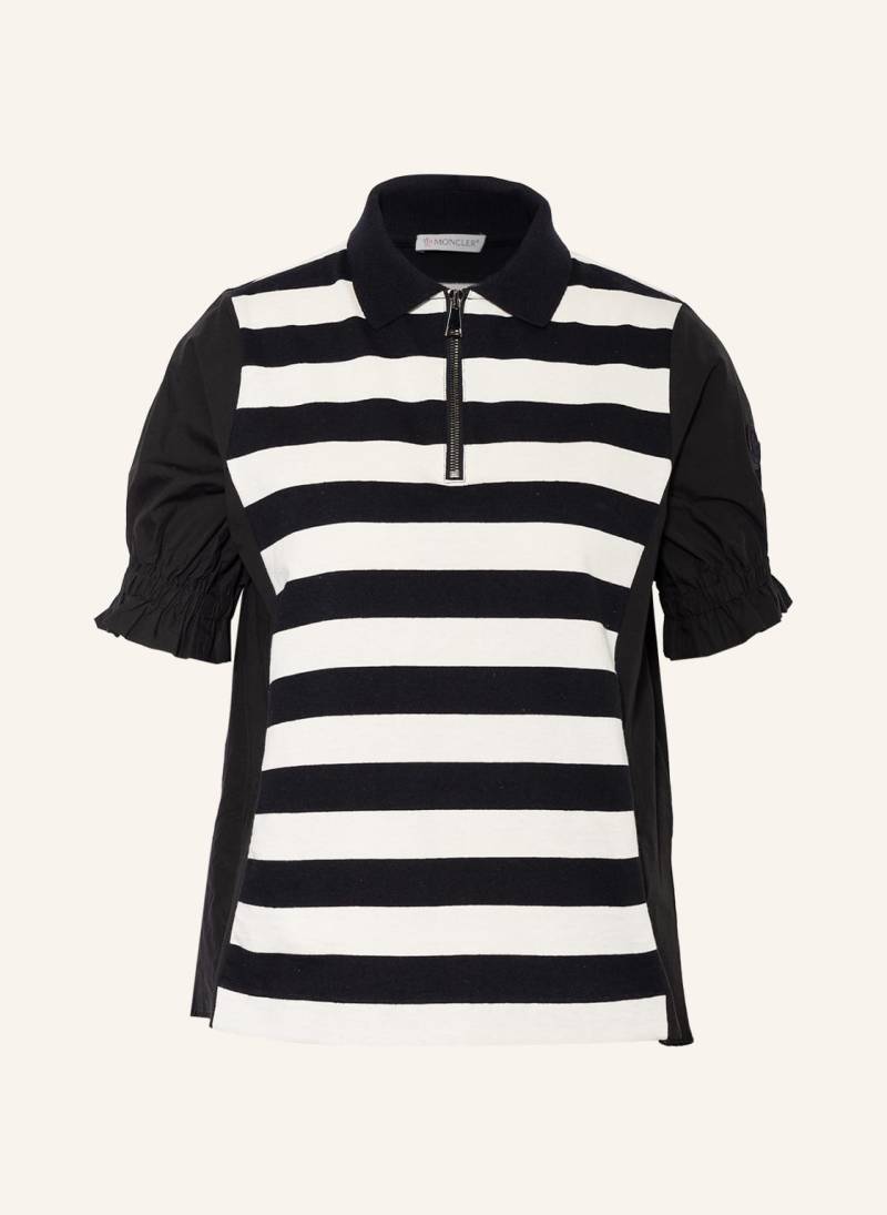 Moncler Poloshirt Im Materialmix schwarz von MONCLER