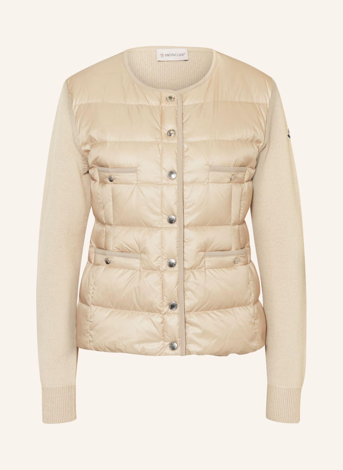 Moncler Strickjacke Im Materialmix beige von MONCLER