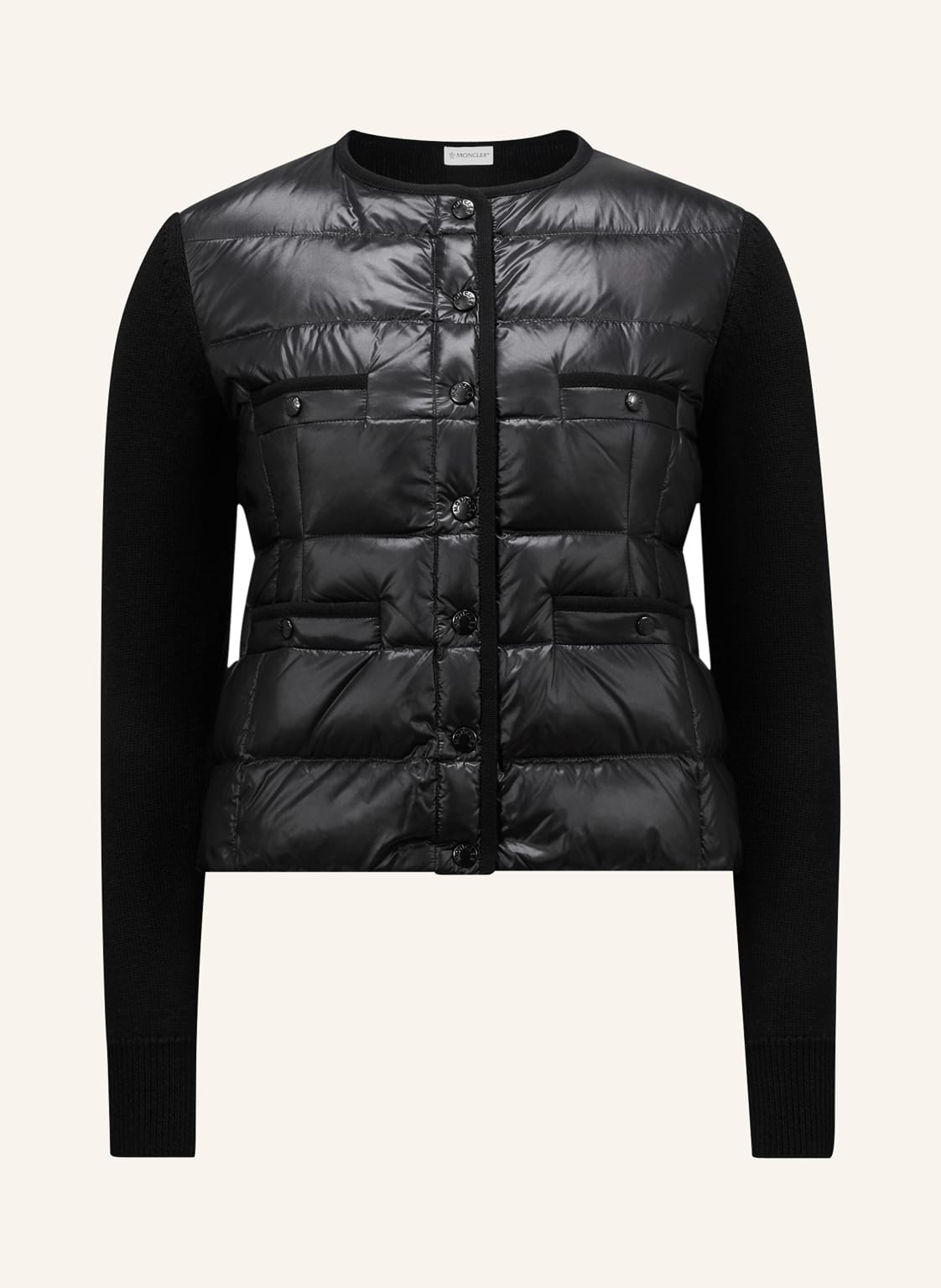 Moncler Strickjacke Im Materialmix schwarz von MONCLER