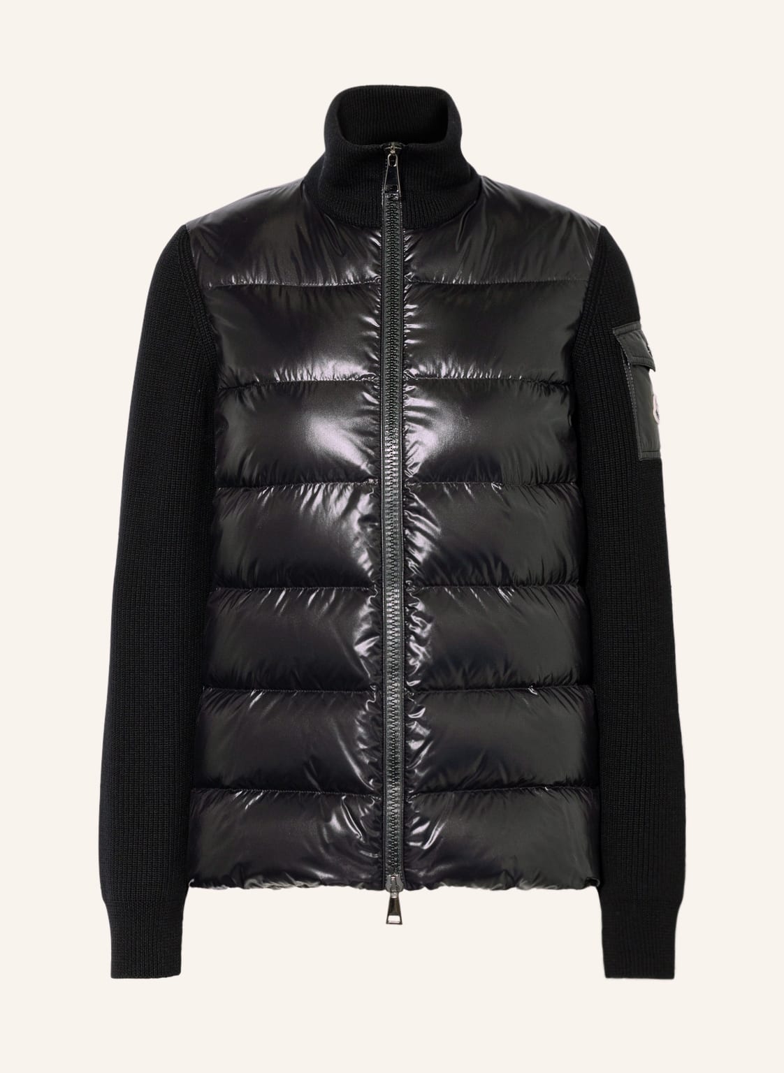 Moncler Strickjacke Im Materialmix schwarz von MONCLER