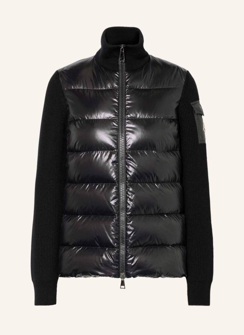 Moncler Strickjacke Im Materialmix schwarz von MONCLER