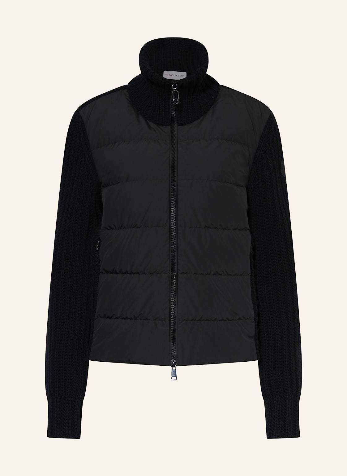 Moncler Strickjacke Im Materialmix schwarz von MONCLER