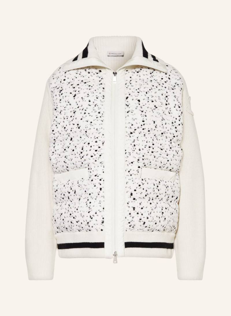 Moncler Strickjacke Im Materialmix weiss von MONCLER