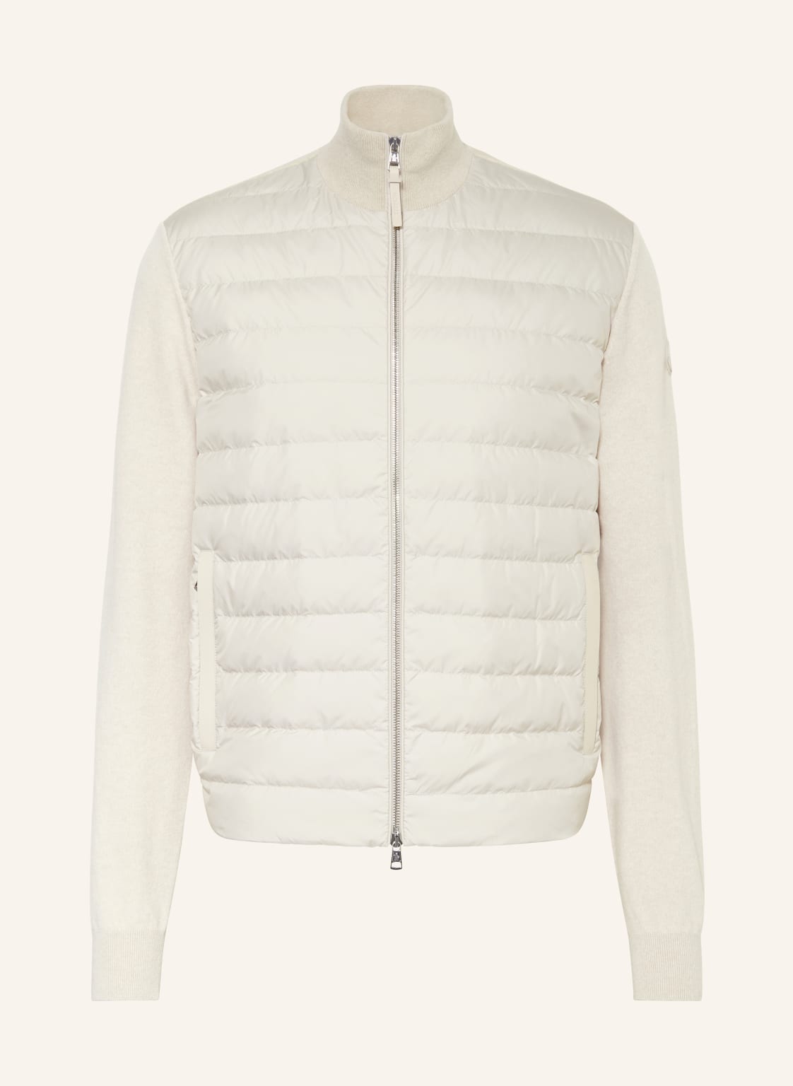 Moncler Strickjacke Im Materialmix weiss von MONCLER