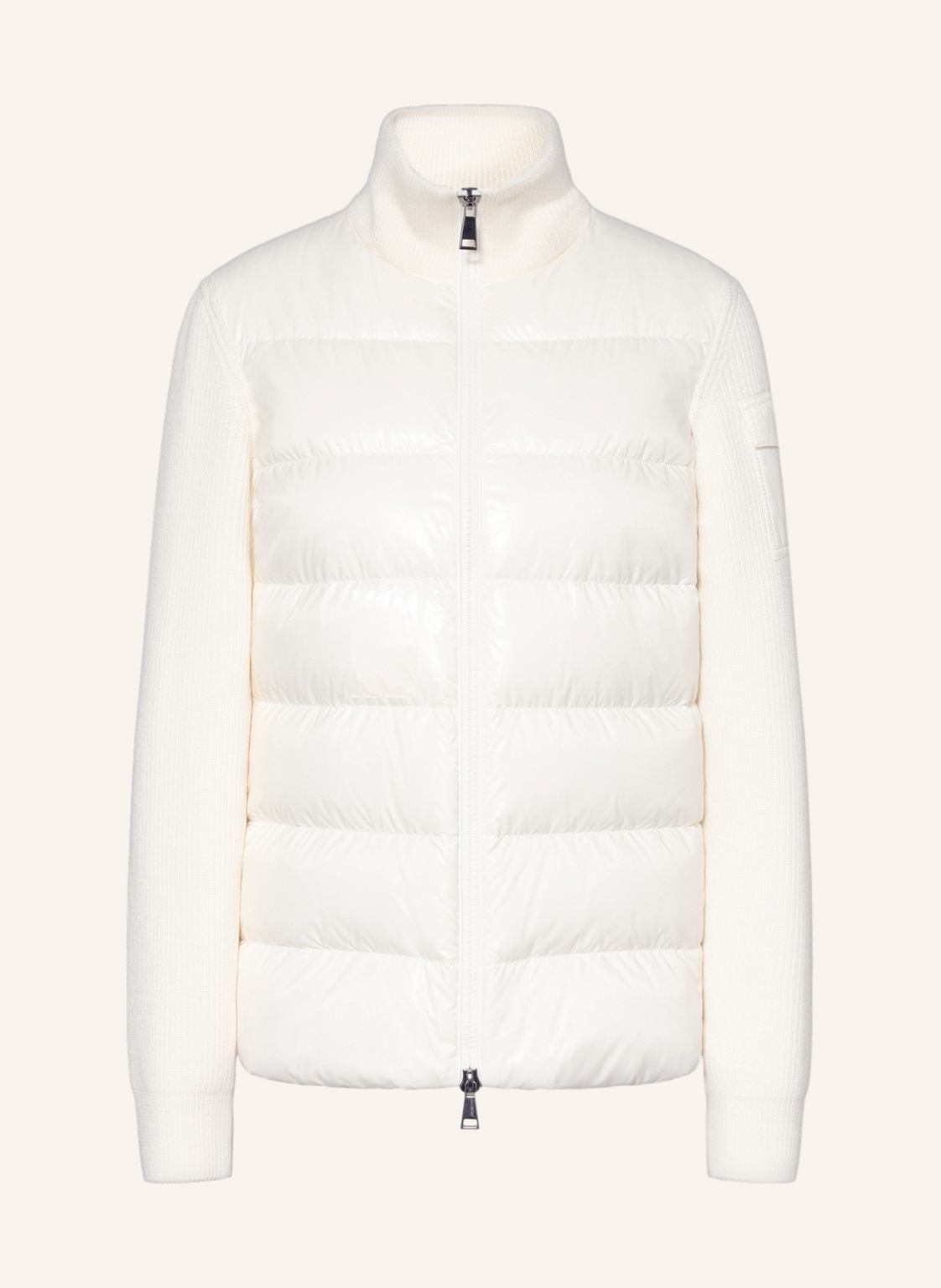 Moncler Strickjacke Im Materialmix weiss von MONCLER