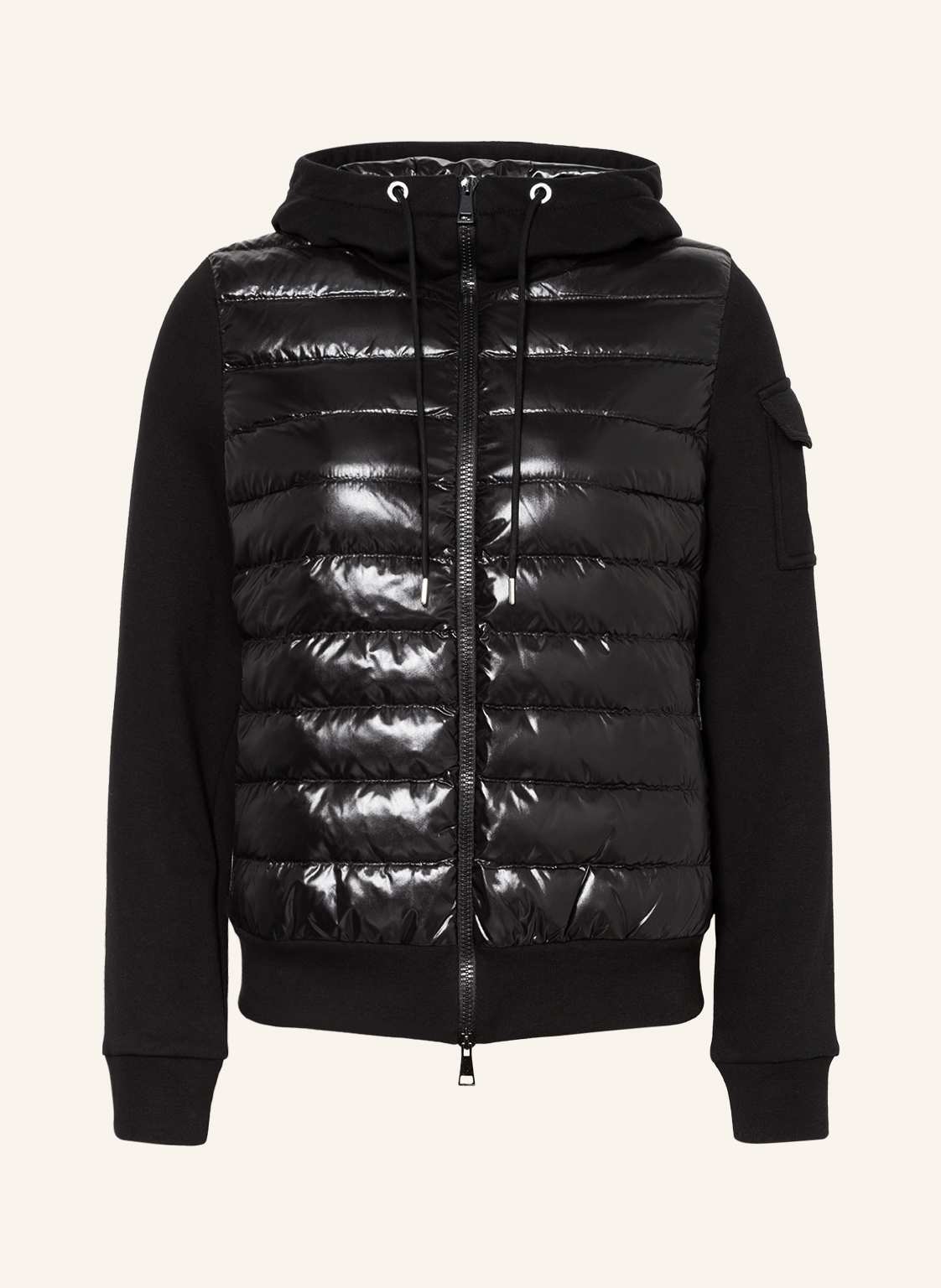 Moncler Sweatjacke Im Materialmix schwarz von MONCLER