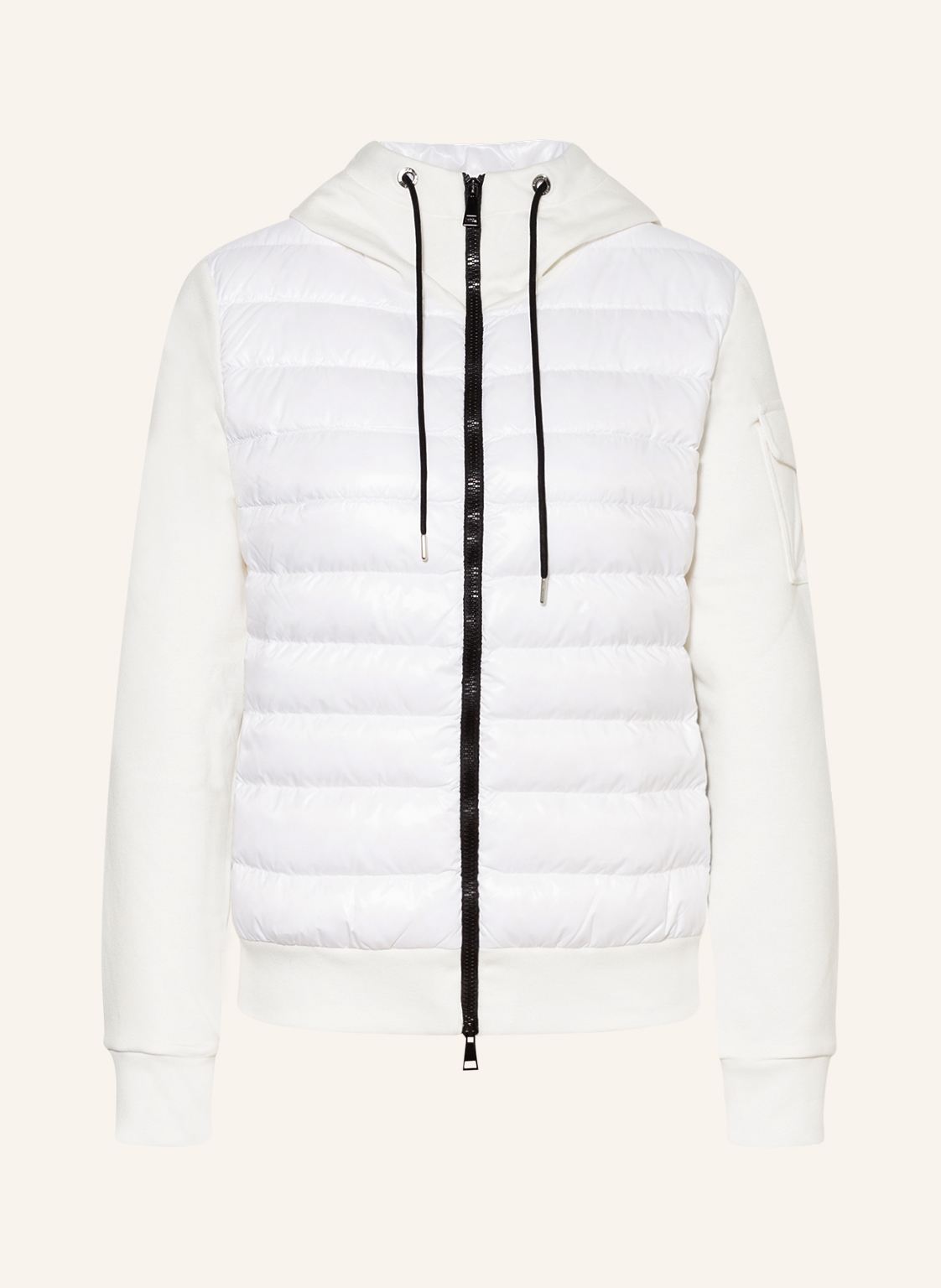 Moncler Sweatjacke Im Materialmix weiss von MONCLER