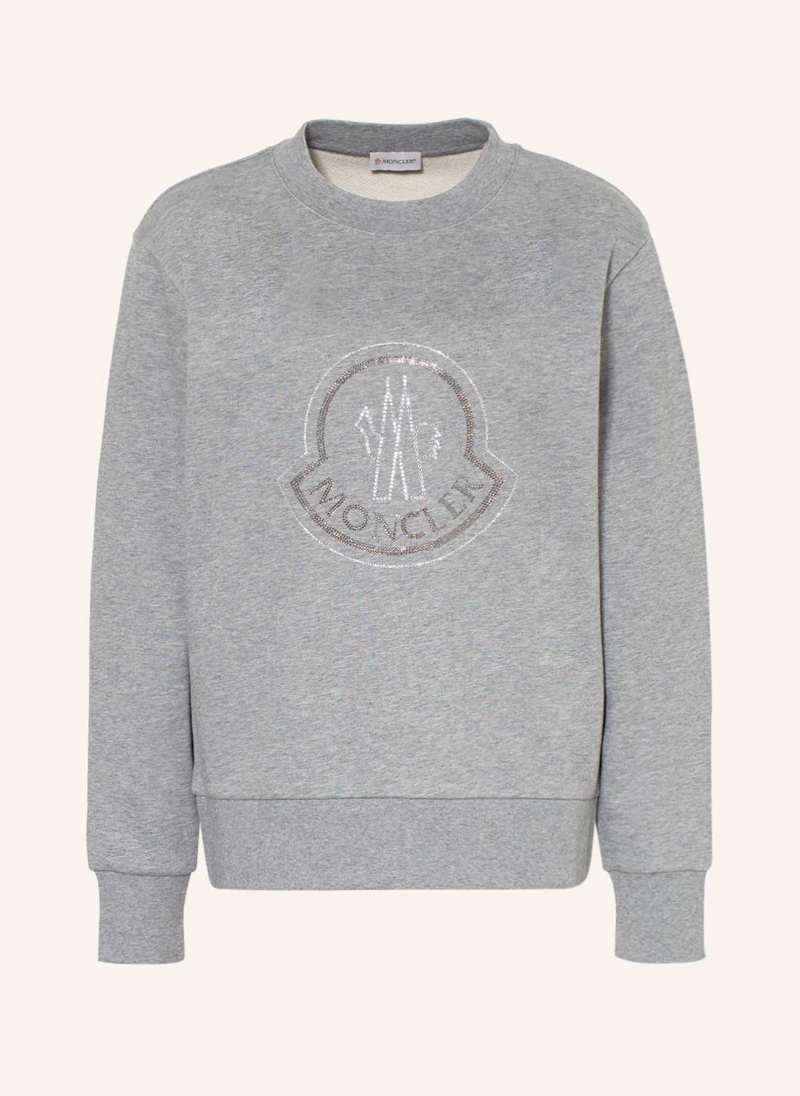 Moncler Sweatshirt Mit Schmucksteinen grau von MONCLER