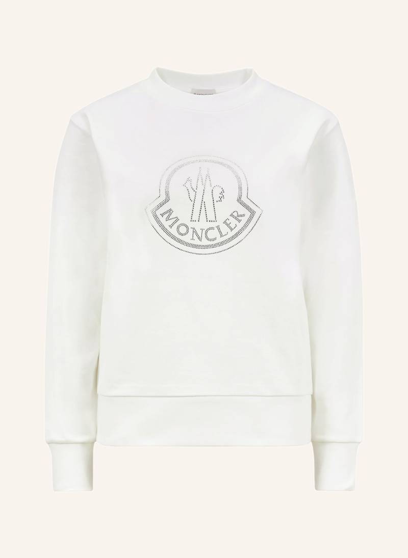 Moncler Sweatshirt Mit Schmucksteinen weiss von MONCLER