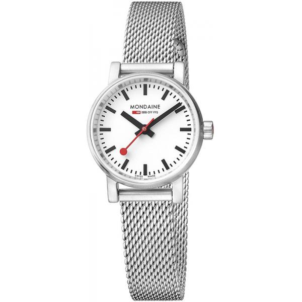 MONDAINE Evo2 26, Damen Bahnhofsuhr Petite Saphirglas, Mesh matt von MONDAINE