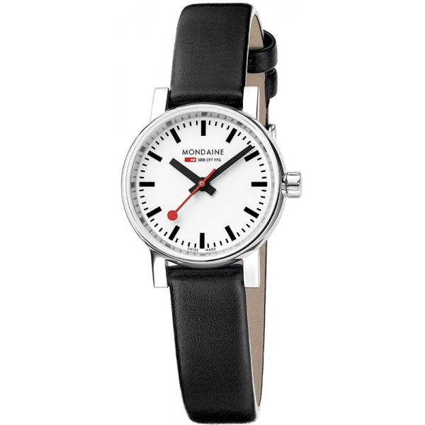 MONDAINE Evo2 26, Damen Bahnhofsuhr Petite Saphirglas von MONDAINE