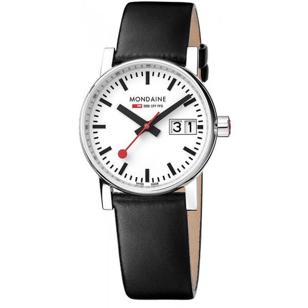 MONDAINE Evo2 30, Damen Bahnhofsuhr Big Date, Saphirglas von MONDAINE