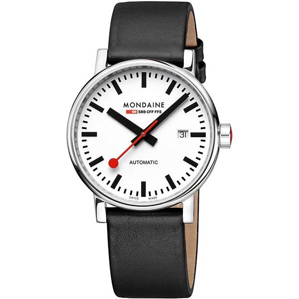 MONDAINE Evo2 40, Bahnhofsuhr Automatik mit Datum von MONDAINE