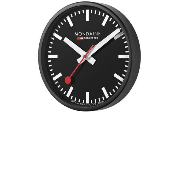 MONDAINE Wall Clock, SBB Bahnhofswanduhr, schwarz von MONDAINE