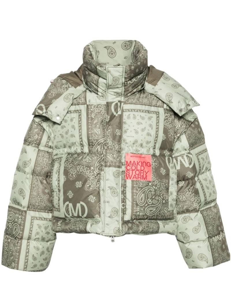 MONOCHROME Transform bandana-print down jacket - Green von MONOCHROME