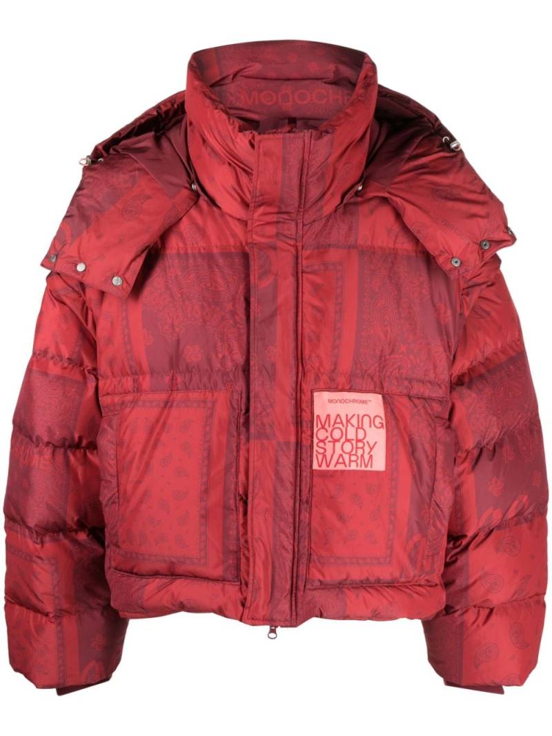 MONOCHROME Transform paisley-print down jacket - Red von MONOCHROME