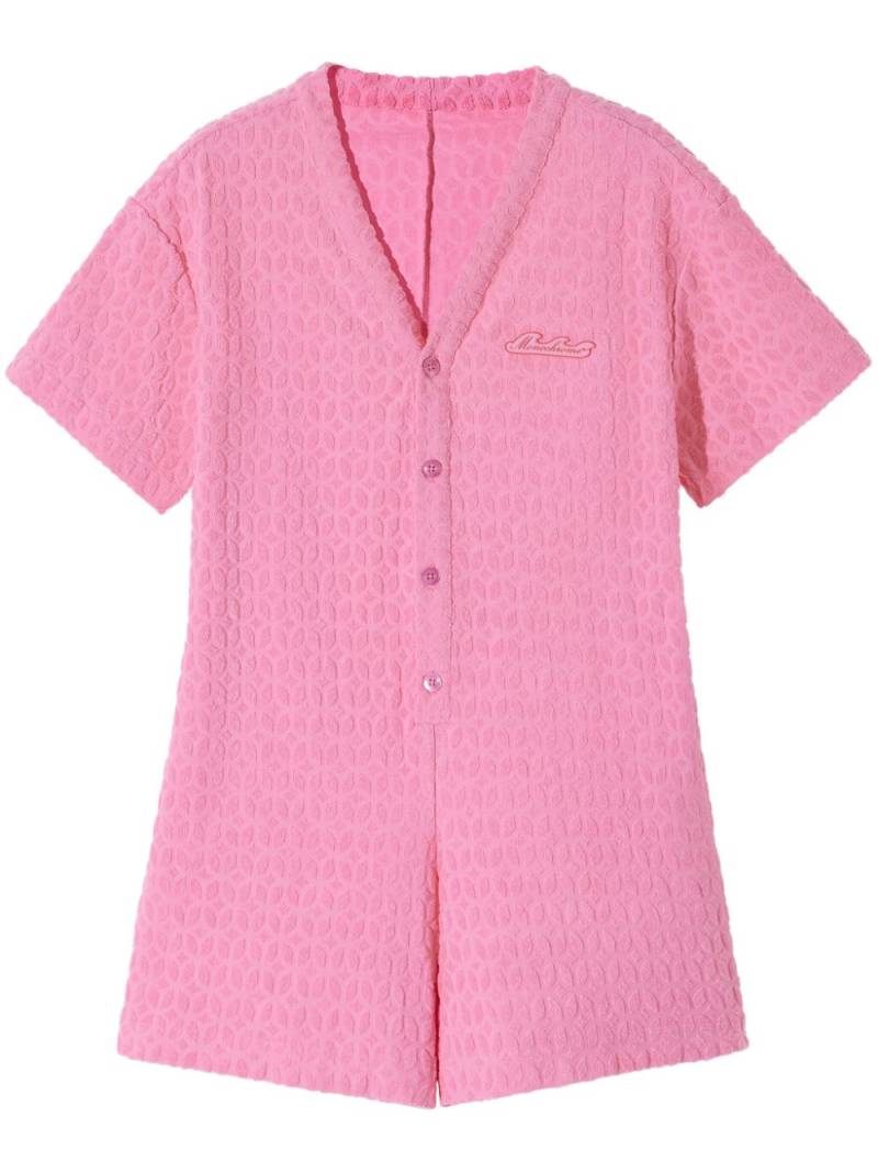 MONOCHROME buttoned short sleeve playsuit - Pink von MONOCHROME