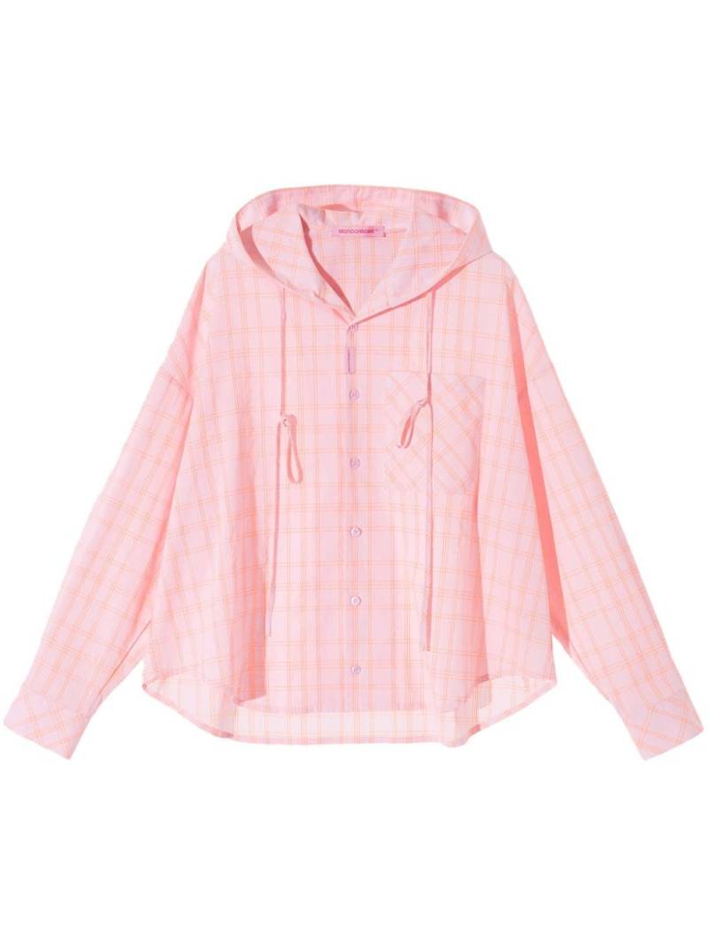 MONOCHROME check pattern hoodie shirt - Pink von MONOCHROME