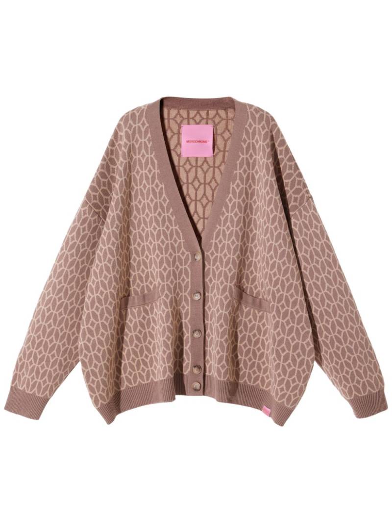 MONOCHROME geometric-pattern cardigan - Neutrals von MONOCHROME