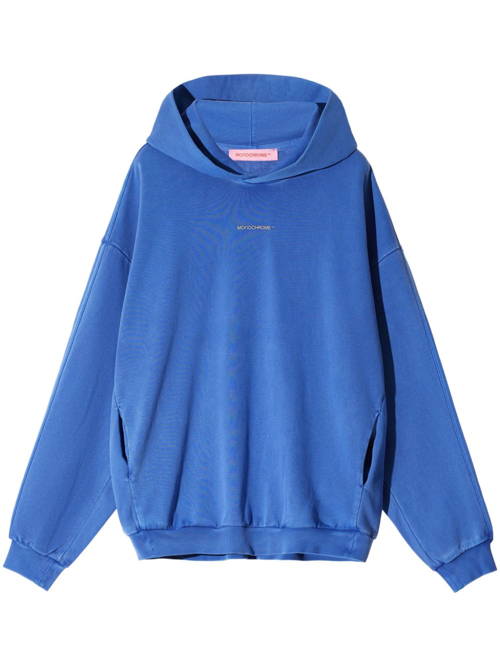 MONOCHROME logo-embossed cotton hoodie - Blue von MONOCHROME