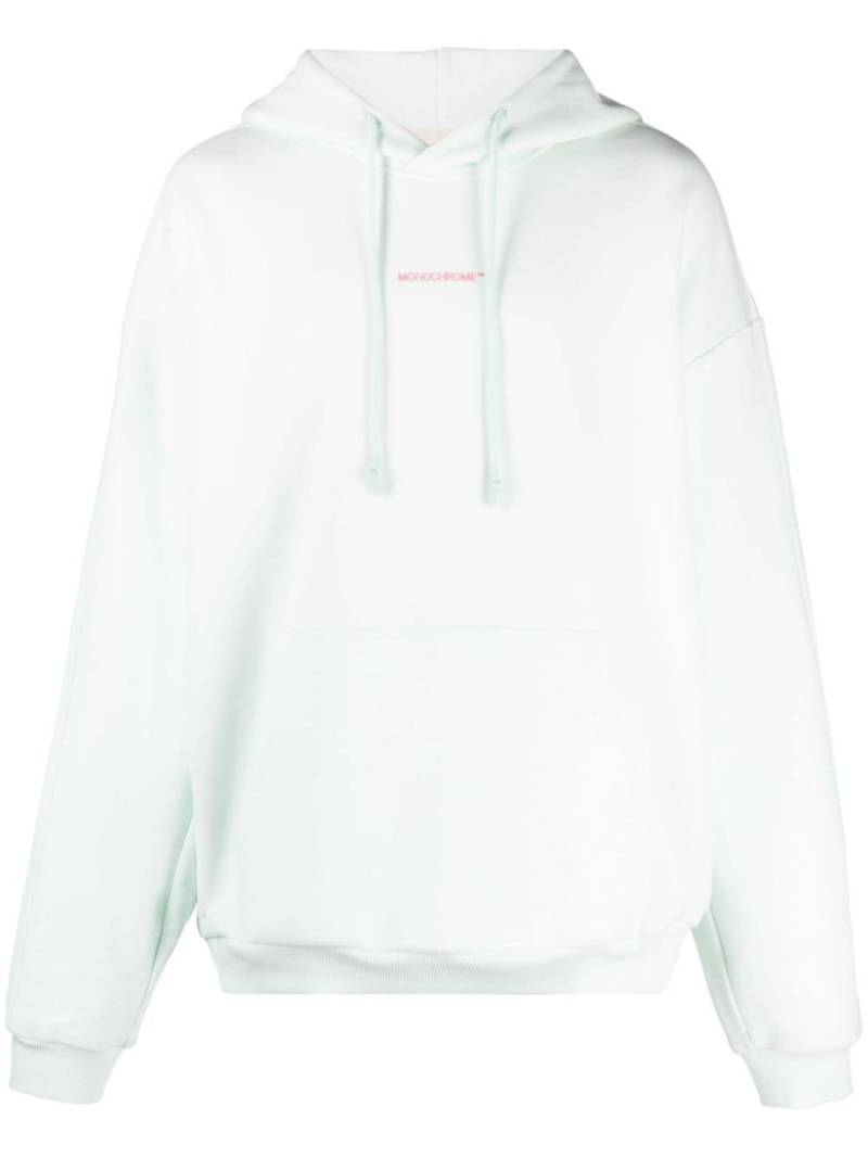 MONOCHROME logo-print cotton hoodie - Green von MONOCHROME