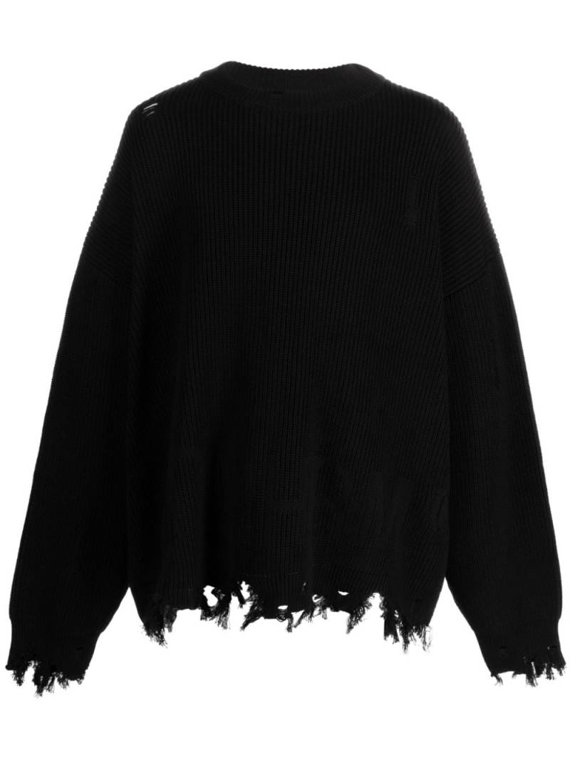 MONOCHROME ribbed-knit ripped jumper - Black von MONOCHROME