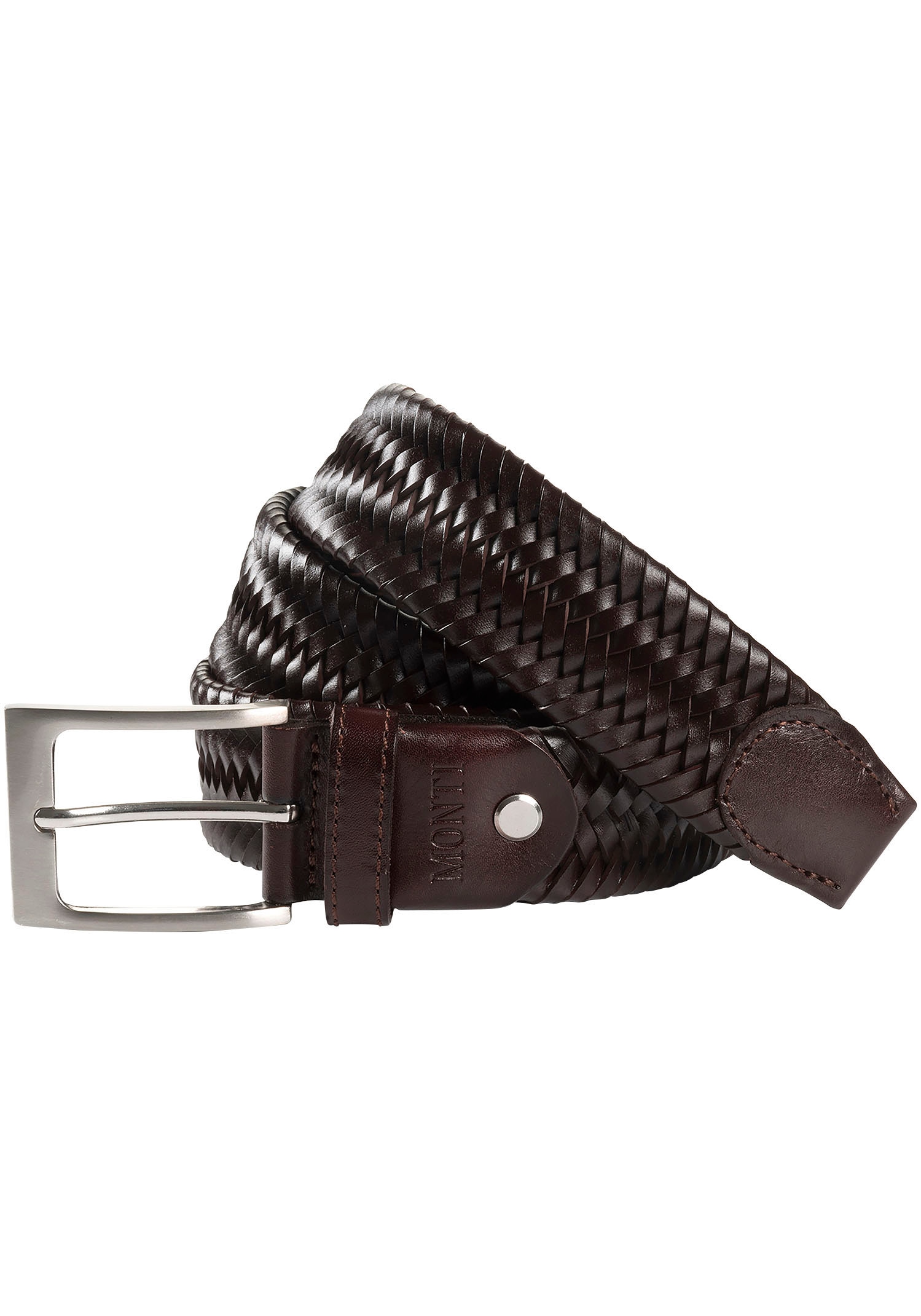 MONTI Flechtgürtel »RIO«, 3,5 cm breit, Elastisches Leder-Flechtband, Casual-Business-Sportiv von MONTI