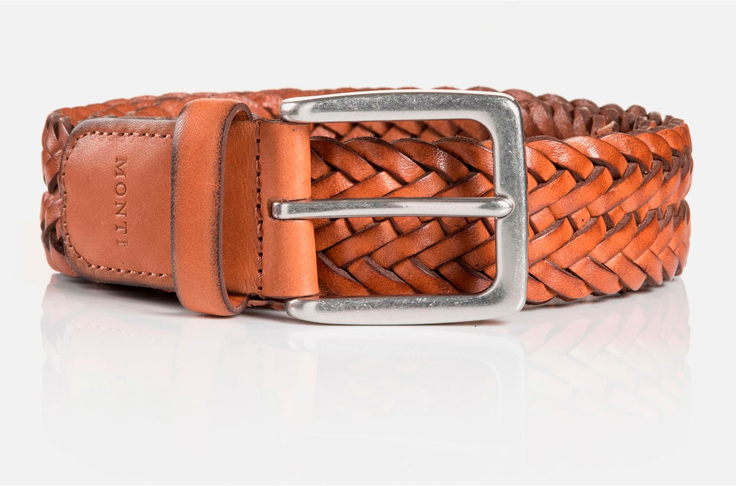 MONTI Ledergürtel, 3,5 cm breit, Business-Casual, Glattleder geflochten MONTI Ledergürtel, 3,5 cm breit, Business-Casual, Glattleder geflochten von MONTI