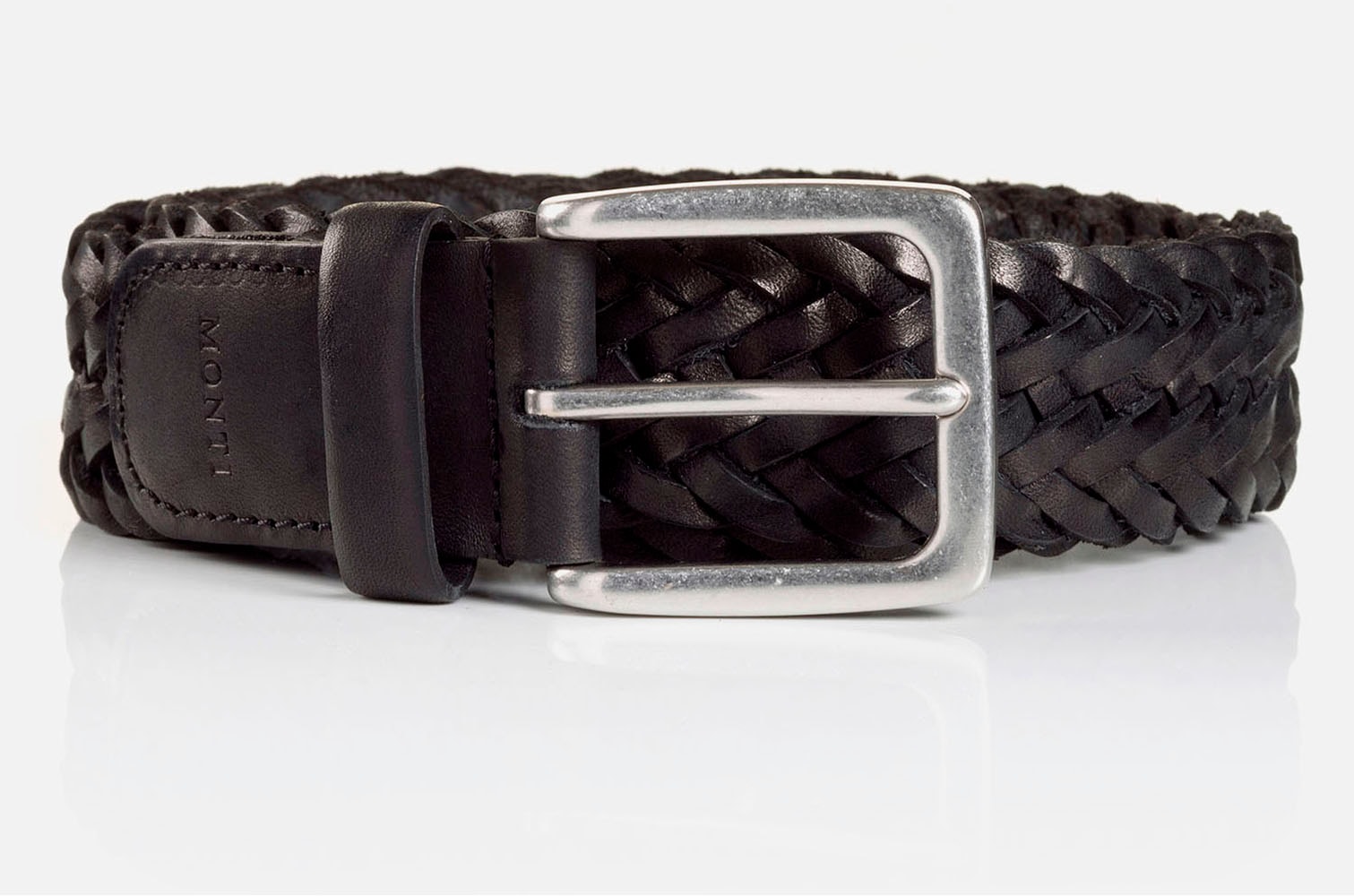 MONTI Ledergürtel, 3,5 cm breit, Business-Casual, Glattleder geflochten MONTI Ledergürtel, 3,5 cm breit, Business-Casual, Glattleder geflochten von MONTI