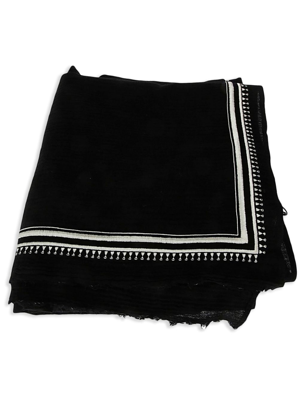 MORDECAI embroidered wool scarf - Black von MORDECAI