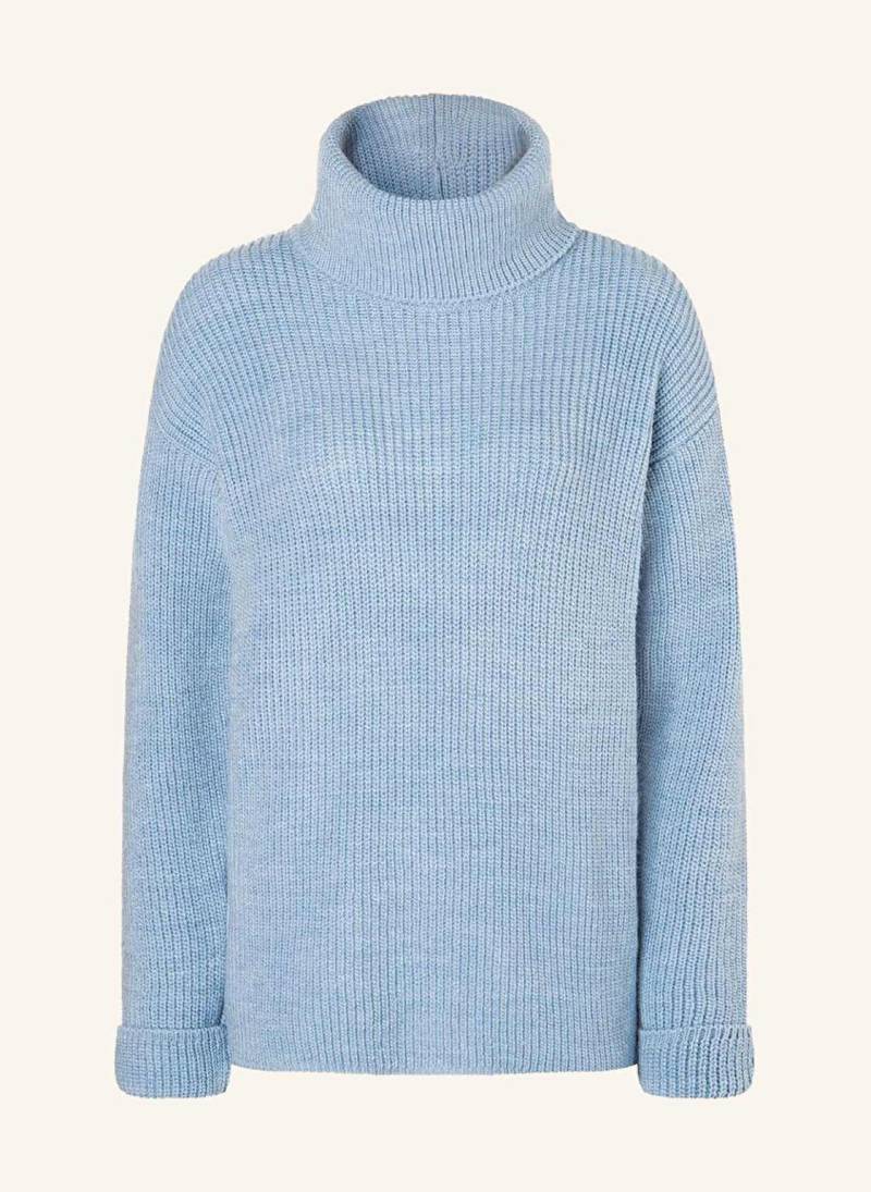 More & More Rollkragenpullover blau von MORE & MORE